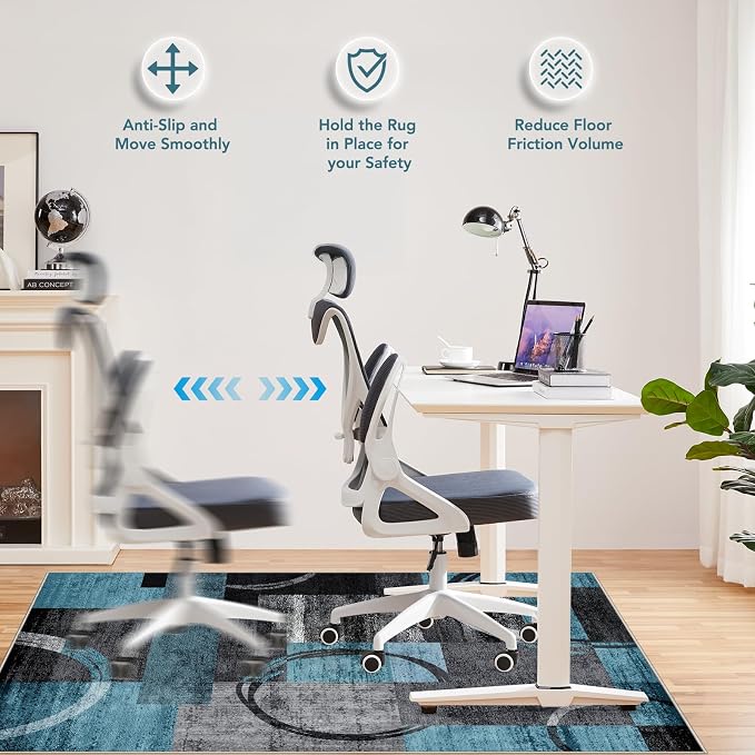 Office Chair Mat for Hardwood Floor&Tile Floor, Under Desk Rug for Rolling - Image 5