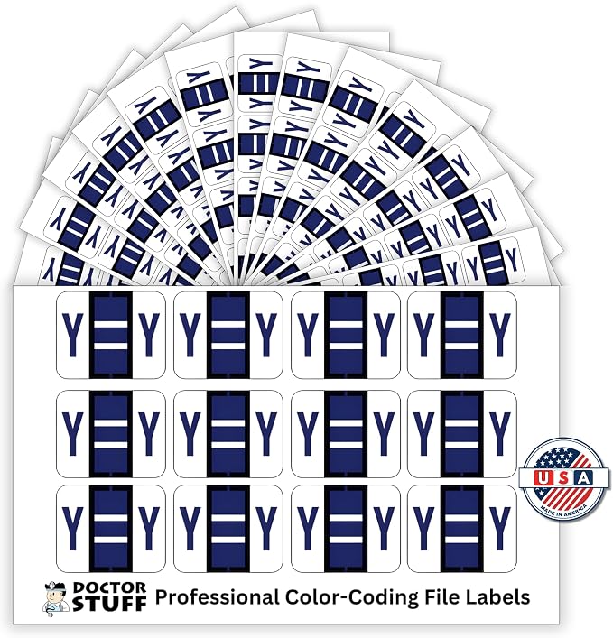 Doctor Stuff - File Folder Labels, Alphabet Letter Y Stickers, Compatible - - Image 2