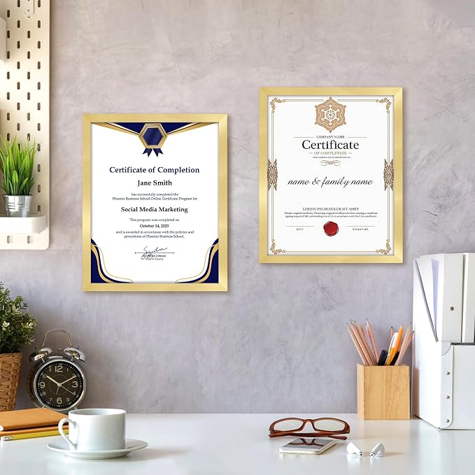 FIXSMITH 8.5x11 Diploma Frame, 2 Pack Certificate Frame - Image 6