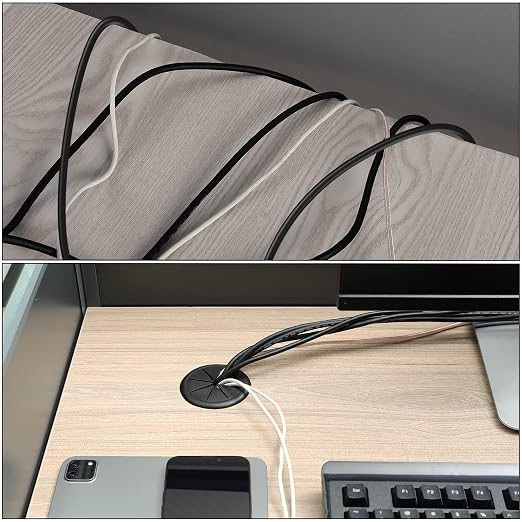 HYCC 10 Pack 2-3/8 Inch Flexible Desk Grommet, Organize Wires and Cables on - Image 6
