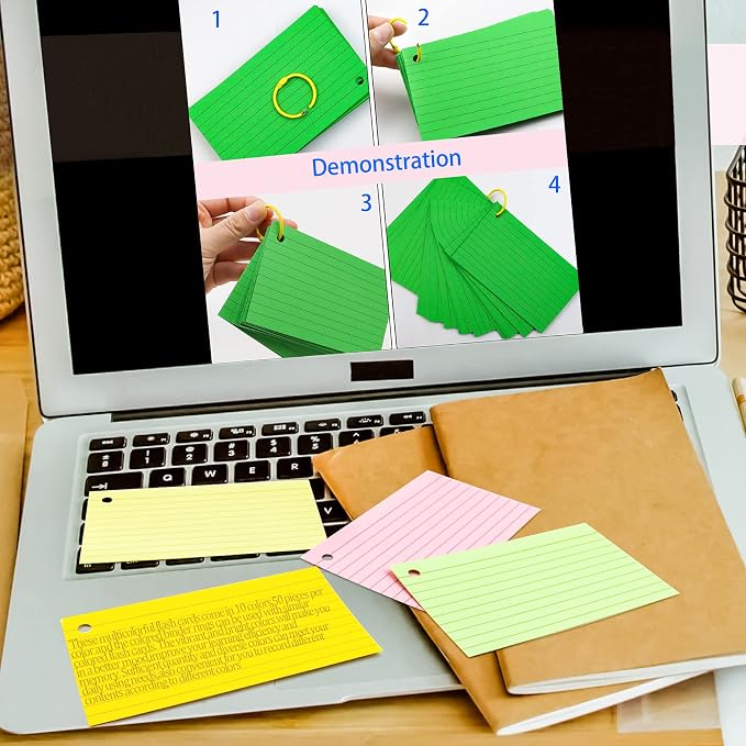 600Pcs Colored Index Cards 3x5 Inch Flash Cards - Image 4