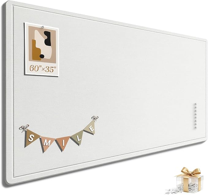 Large Bulletin Board, 60 X 35 Inches Felt Cork Board by Subeauty
