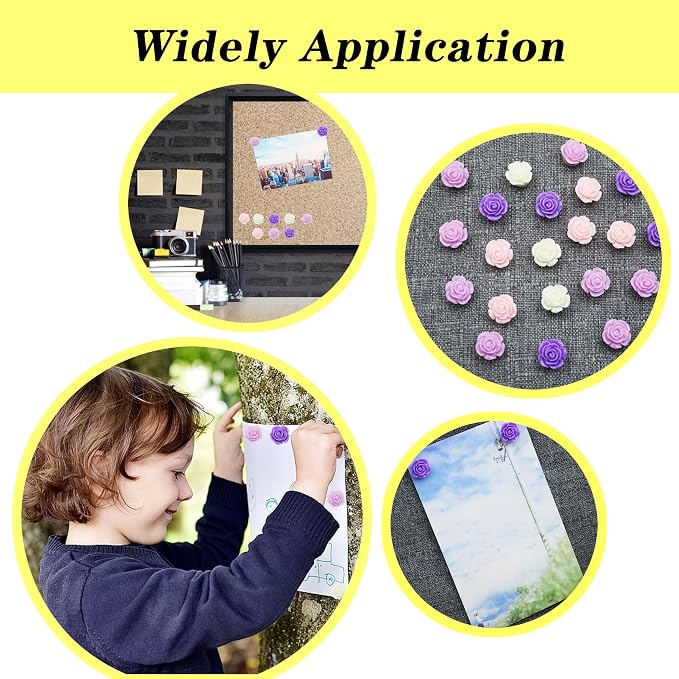 YOUDEFUL 60Pcs Decorative Pushpins, Cork Board Tacks, Bulletin Board Tacks - Image 3