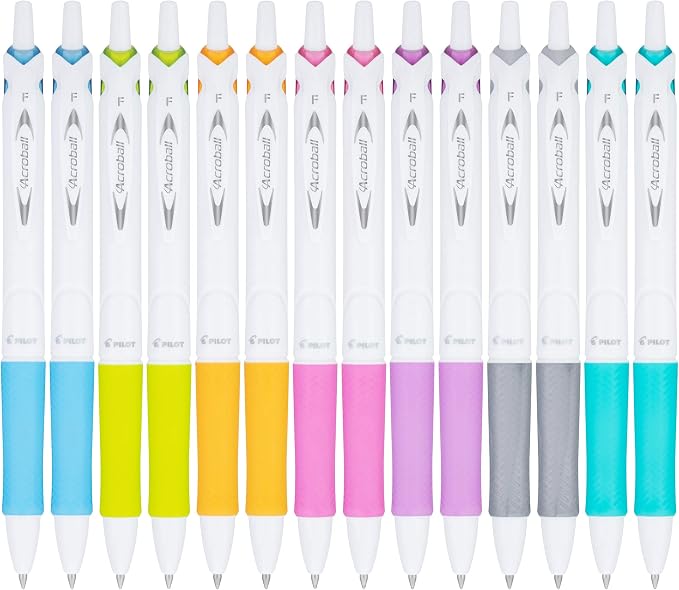 Pilot Acroball PureWhite Advanced Ink Refillable & Retractable Ball Point Pens by PilotCorporationofAmerica