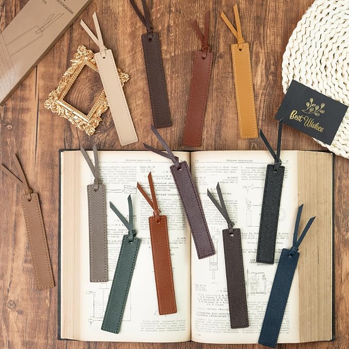 MIXVOVA 12 Pcs Leather Bookmark - Image 4