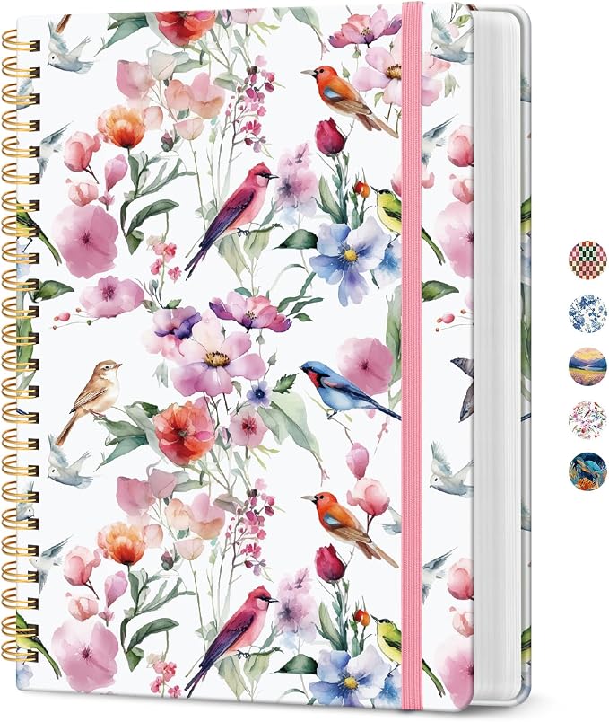 Lined Spiral Notebook Journal for Work, 300 Pages Thick B5 College Ruled by Taja