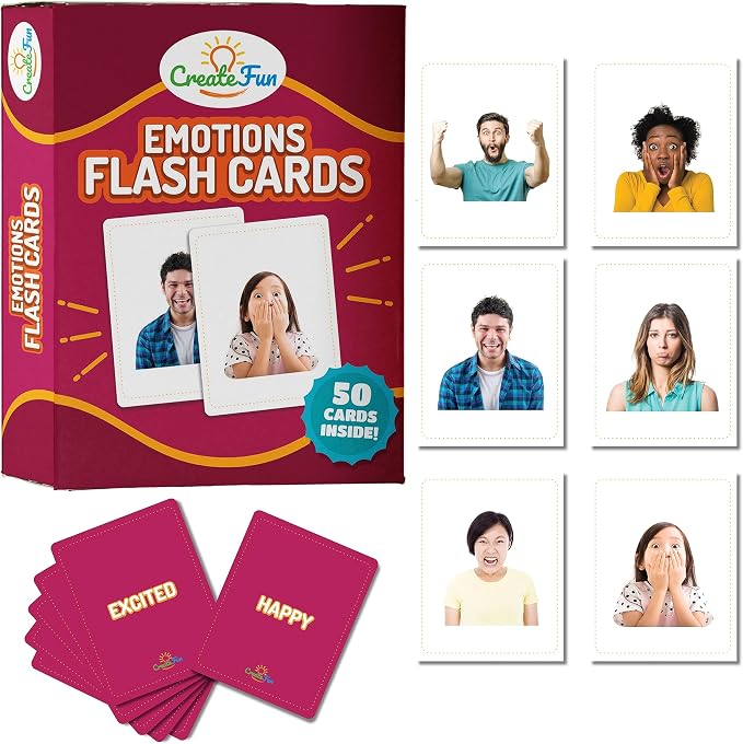 50 Emotions Flash Cards Volume 1 by CreateFun