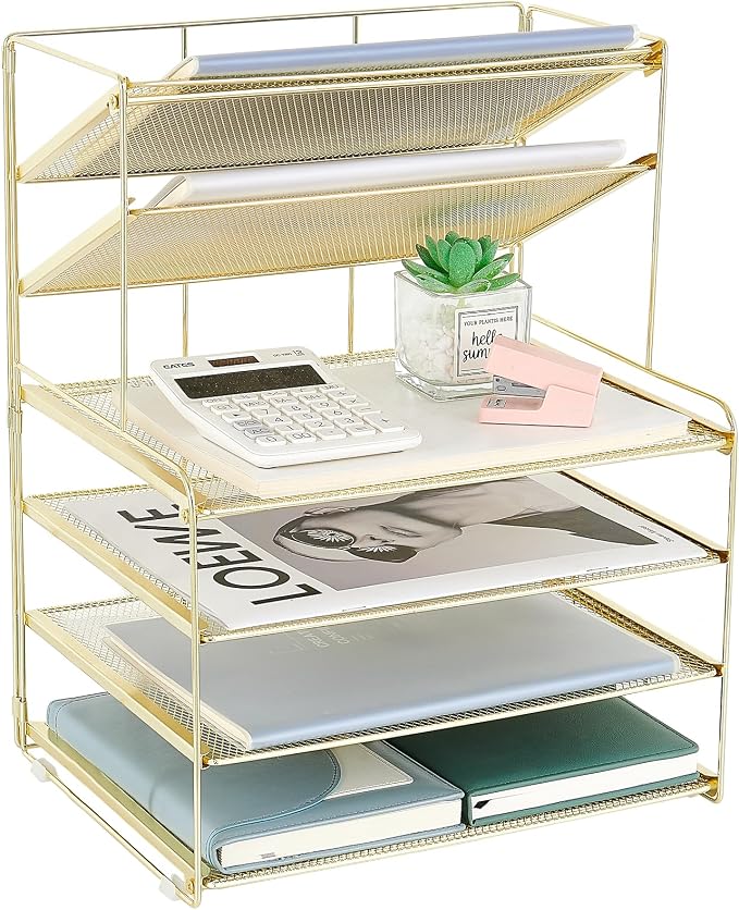 OPNICE Desk Organizer, 6-Tier Letter Tray Paper Organizer, Desktop File by OPNICE