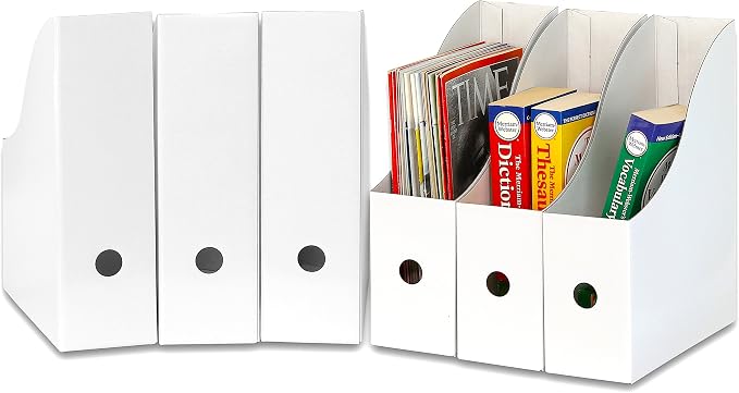 Simple Houseware 6-Pack Magazine File Holder Box, Foldable Cardboard Organizer by SimpleHouseware