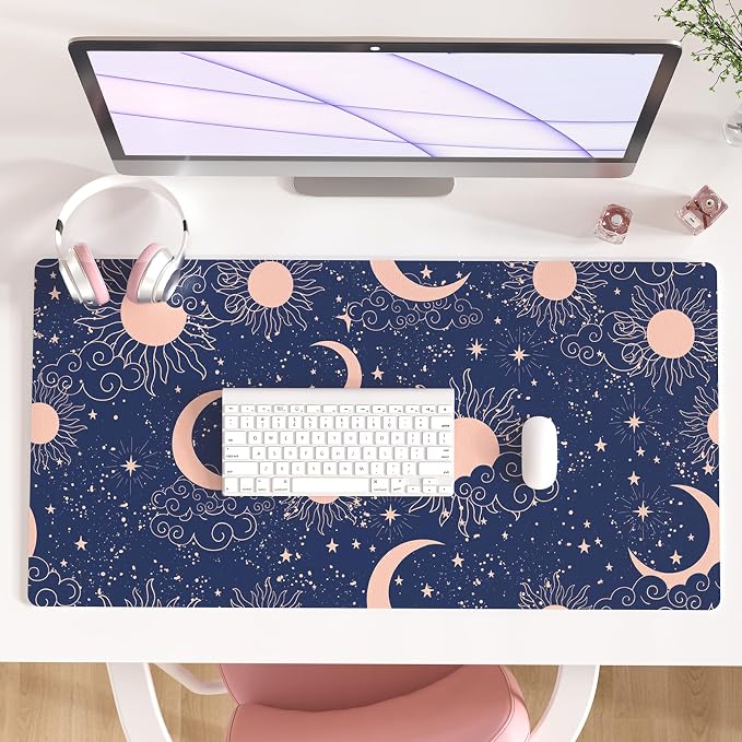 Colorful Star Starry Sky Large Mouse Pad, Celestial Moon and Sun Extended by ColorfulStar