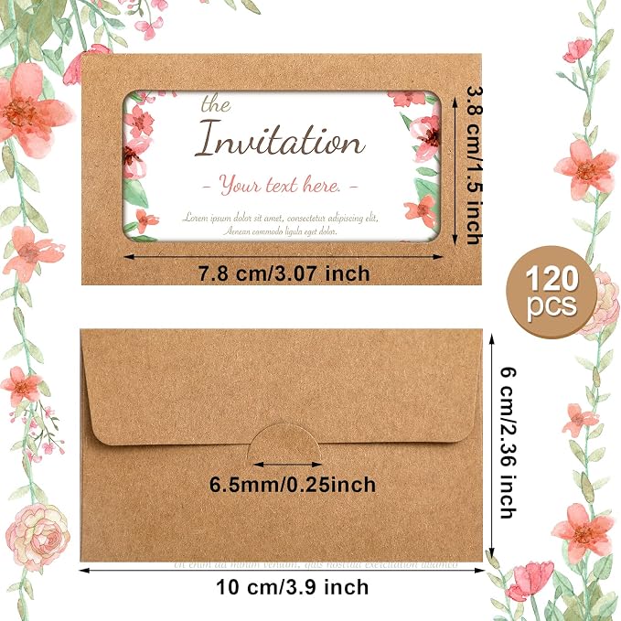 120 Packs Window Gift Card Envelopes Gift Sleeves Credit Size Business - Image 3