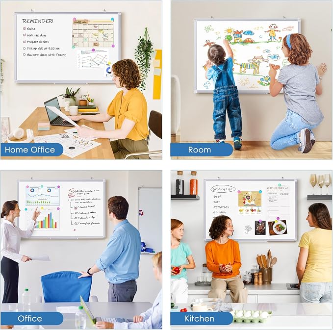 Magnetic Dry Erase White Board 30" x 20" Aluminum Frame | Dry erase board - Image 6