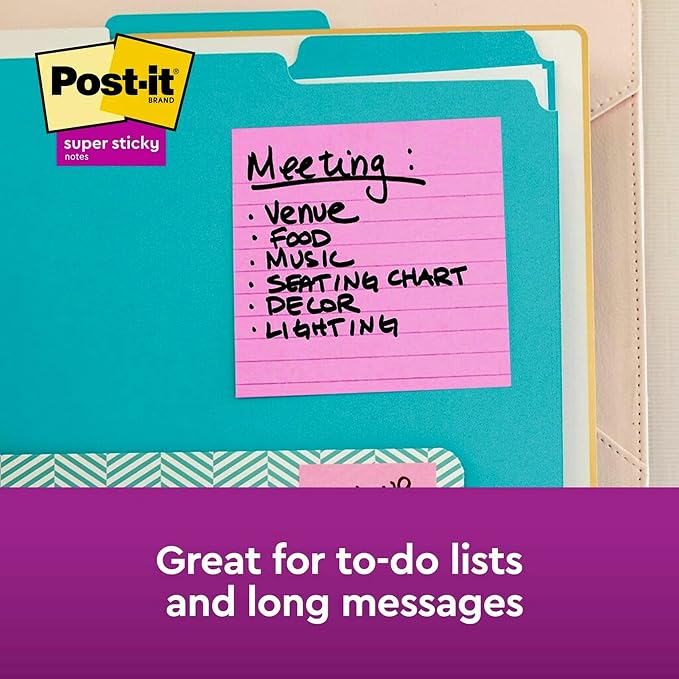 Post-it Super Sticky Notes, 15 Pads, 2X The Sticking Power, Supernova Neons - Image 4