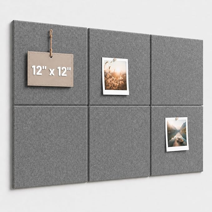 Felt Bulletin Board Tiles, Large Cork Board Alternative, 24 x 36 in | 0.35 in by CreateYourIdealSpace
