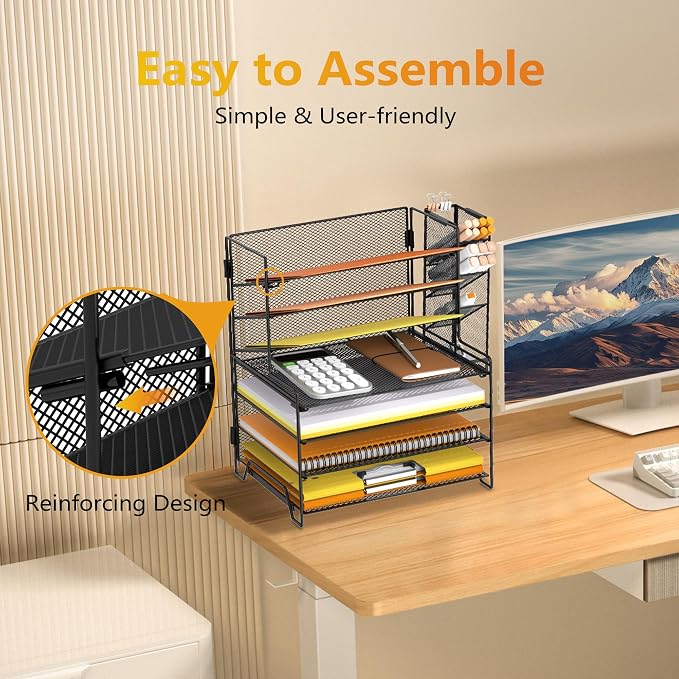 SUPEASY 7 Tier Desk Organizer, Desk File Organizer - Image 6