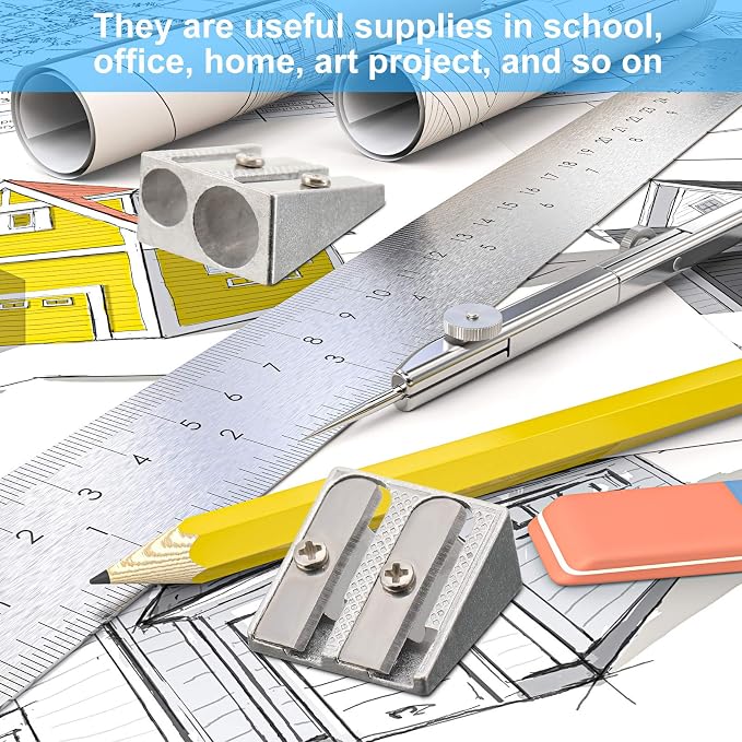 84 Pack Metal Pencil Sharpeners Bulk 2 Hole Dual Size Standard & Jumbo Aluminum - Image 7