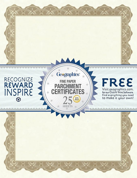 Geographics Optima Gold Blank Award Certificate Paper by Geographics