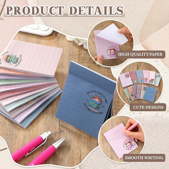 12 Pcs Funny Sticky Notes for Work 4x3 Inches Sarcastic Self Adhesive Notepads - Image 3