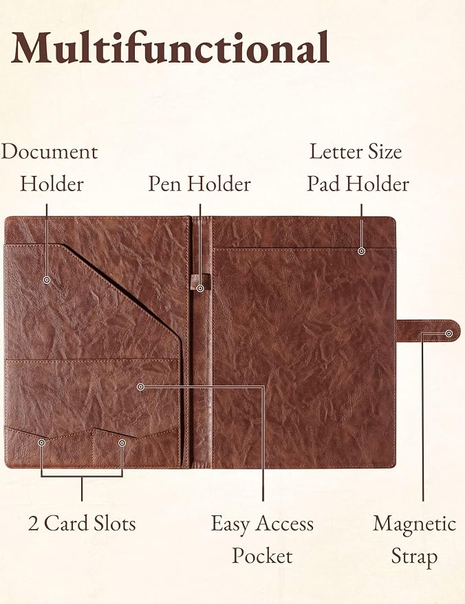 Mymazn Padfolio, Portfolio Folder, Legal Pad Holder, Resume Folder | Faux - Image 3