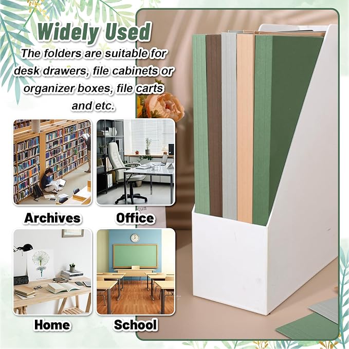 Whaline 24 Pack Green Brown File Folders Letter Size 6 Colors Sage Green Brown - Image 4