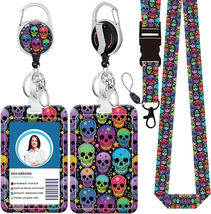 Badge Lanyard, Retractable Badge Holder by BILLTEFUL