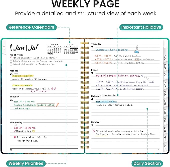 Planner 2026-2027, Academic Monthly and Weekly Calendar Planner - Image 3
