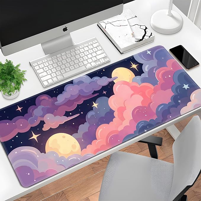 Cute Mouse Pad Kawaii Large Desk Mat Extended Keyboard Mouse Pad Pink Purple - Image 7