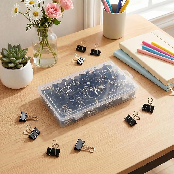 148Pcs Small Binder Clips Black, 0.75 in/19mm Mini Binder Paper Clips Office - Image 2
