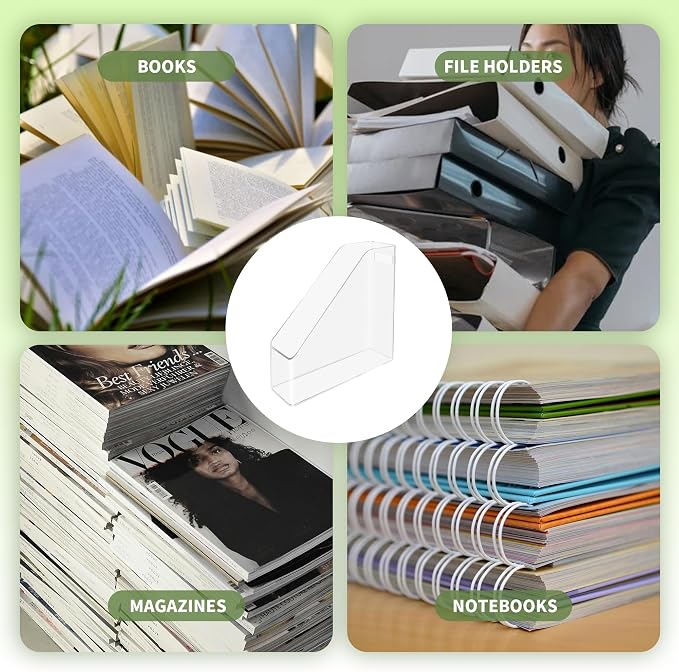 2 Pcs Acrylic Magazine File Holder Clear Plastic Magazine Holder - Image 7