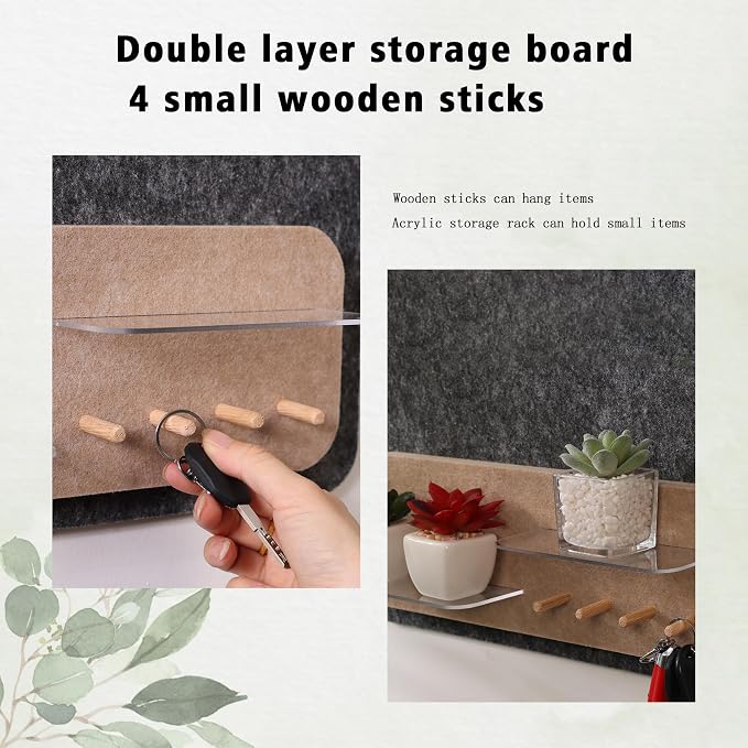LIYAOLI Cute Boho Desk Accessories Decorative Felt Bulletin Board, 16 x 24 Inch - Image 4