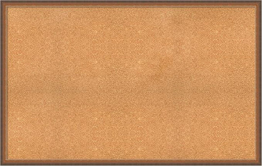 Amanti Art Natural Cork Board for Wall, 34x54 Vision Board with Bronze Frame, Oversize Corkboard Office Decor for Home Organization, Modern Corkboard Pinboard to Display Items for Home Organization-DeskLoop Office