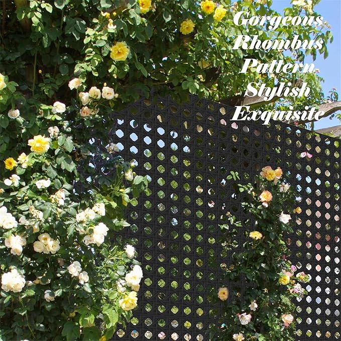 NicBex Room Divider 1 Panel Room Dividers with Rhombus Pattern Design Partition Room Dividers and Metal Privacy Screens Wall Divider for Outdoor, Room Separation,48.31" W x 15.75" D x 70.75" H, Black-DeskLoop Office