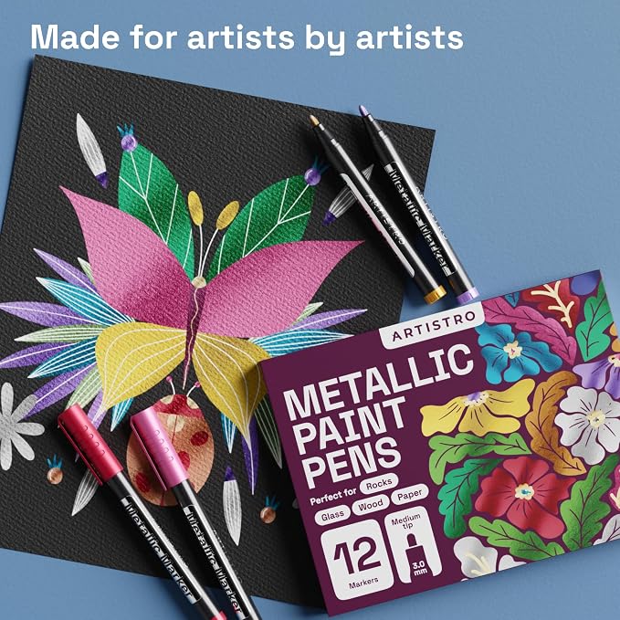 ARTISTRO 12 Metallic Paint Pens - Image 6