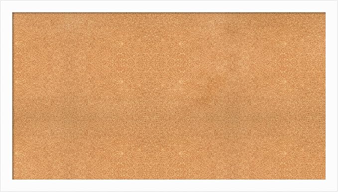 Amanti Art Natural Cork Board for Wall, 31x55 Vision Board with White Frame, Oversize Corkboard Office Decor for Home Organization, Casual Corkboard Pinboard to Display Items for Home Organization in-DeskLoop Office