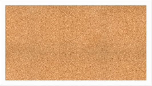 Amanti Art Natural Cork Board for Wall, 31x55 Vision Board with White Frame, Oversize Corkboard Office Decor for Home Organization, Casual Corkboard Pinboard to Display Items for Home Organization in-DeskLoop Office
