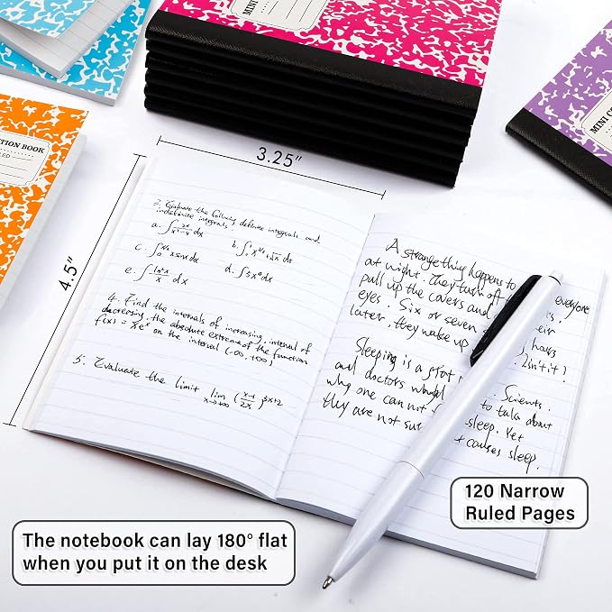 feela Mini Composition Notebook, Cute 30 Pack 5 Pastel Colors Narrow Ruled Mini - Image 2