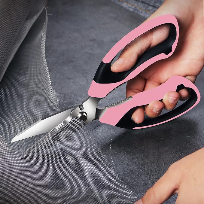 BoFuYuan 8-Inch Utility Scissors All Purpose Heavy Duty, Serrated Blade - Image 8