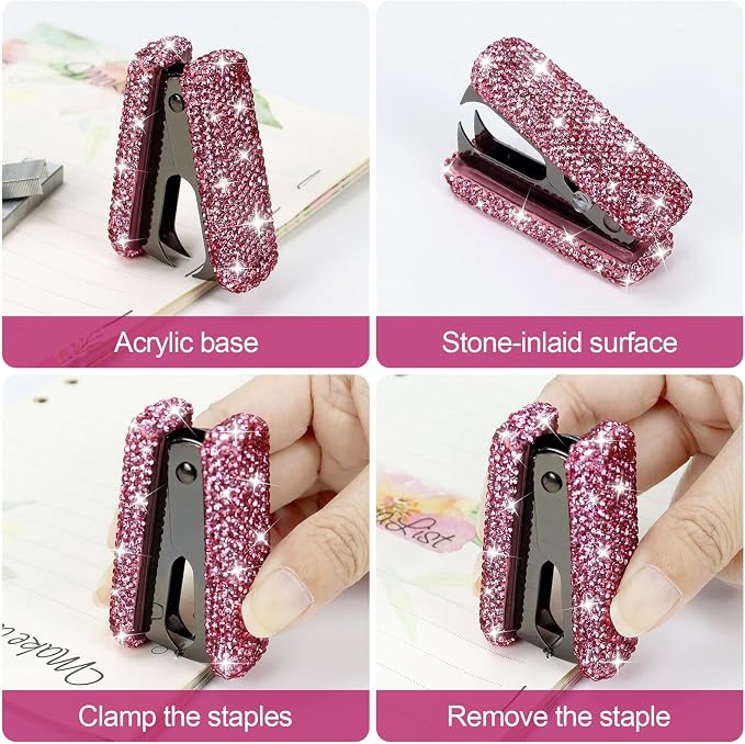 MultiBey Acrylic Staples Remover, Handmade Rhinestone Crystal Staple Removal - Image 4