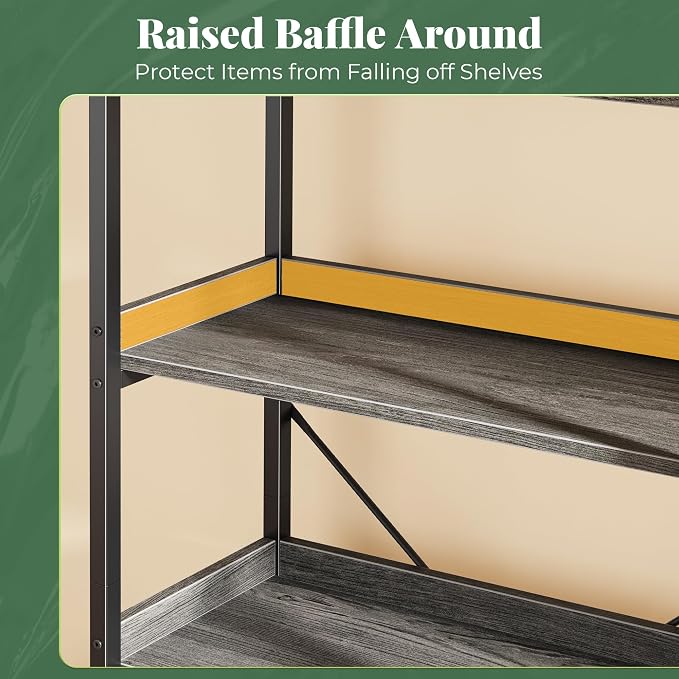 Huuger 5 Tier Bookshelf, Display Bookshelf - Image 5