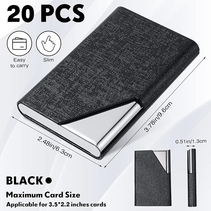 Yexiya 20 Pieces PU Leather Business Card Holder - Image 2