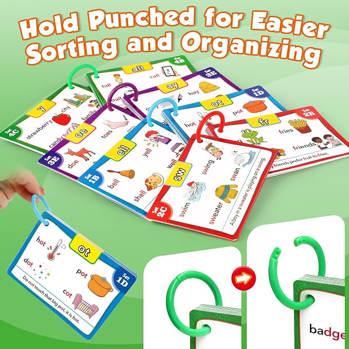 Torlam Phonics Flash Cards Learn to Read Spelling Reading Sight Words Phonics - Image 6