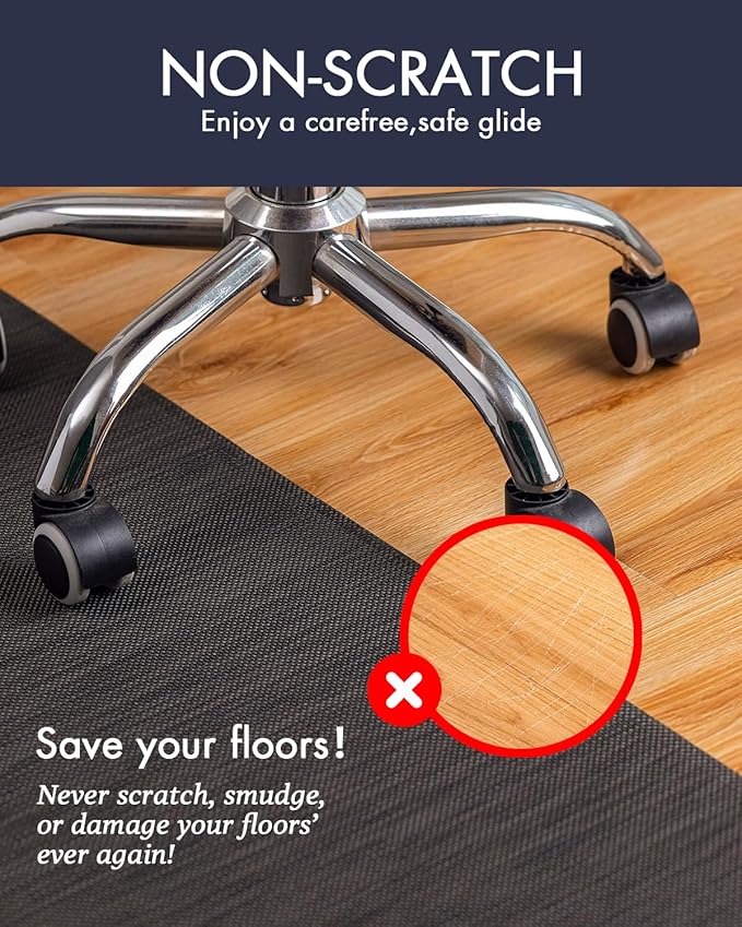 BARoyal Office Chair Mat for Hardwood Floor Under Desk Computer Rolling Chair - Image 2