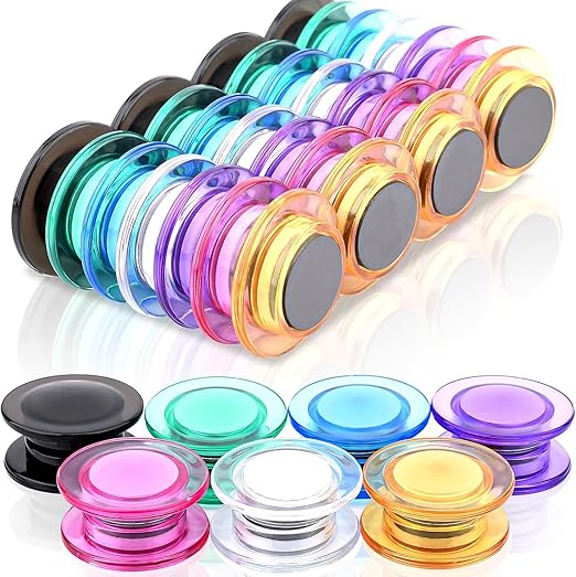 42 Pack Fridge Magnets,30MM Refrigerator Magnet, 7 Colors Colorful Locker Magnets, Strong Small Magnet for Whiteboard, Map, Kitchen, Office-DeskLoop Office