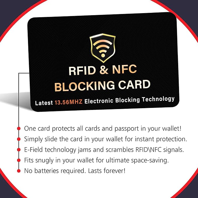 SaiTech IT 2 Pack RFID Blocking Card, One Card Protects Entire Wallet Purse - Image 6