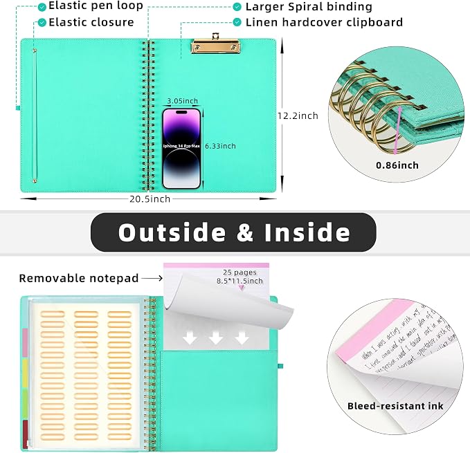 Ospelelf Foldable Spiral Clipboard Folio - Image 3