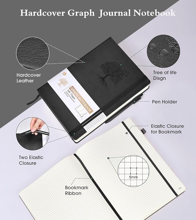 Ansopu Graph Paper Notebook Journal, 360 Numbered Pages Grid Notebooks 8.5 x 11 - Image 3