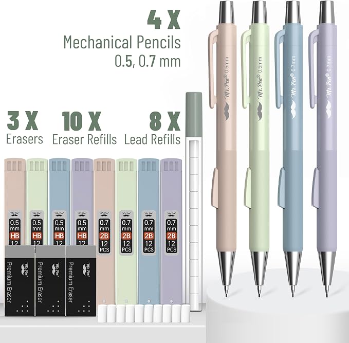 Mr. Pen- Pastel Mechanical Pencil Set - Image 2