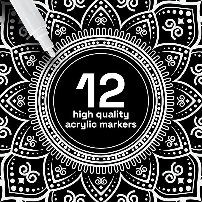 ARTISTRO 12 White Paint Pens for Glass Marking, Rock Painting, Scrapbooking - Image 2