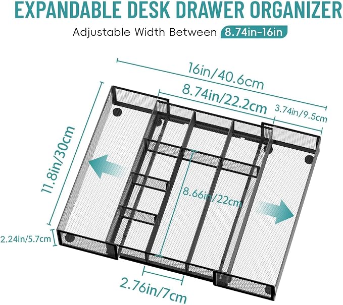 Expandable Desk Drawer Organizer Tray - Image 2