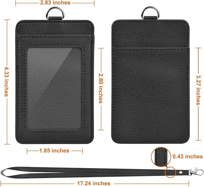3 Pack PU Leather ID Badge Holder, Life-Mate ID Badge Holder - Image 5